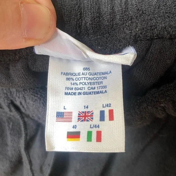 NWT VTG Reebok Black Drawstring Terry Cotton Blend Women's Shorts Size Large - Picture 6 of 9